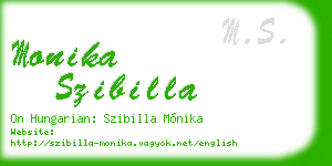 monika szibilla business card